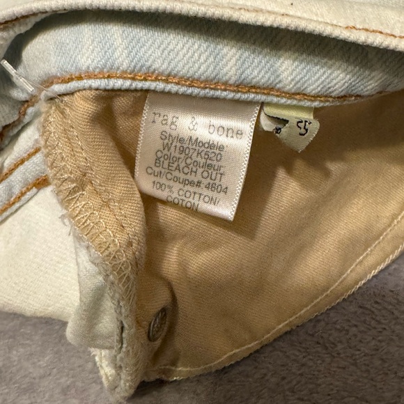 Rag & Bone Jean White Denim Cut Off Shorts Women's Size 25 Frayed Hem - Picture 4 of 10